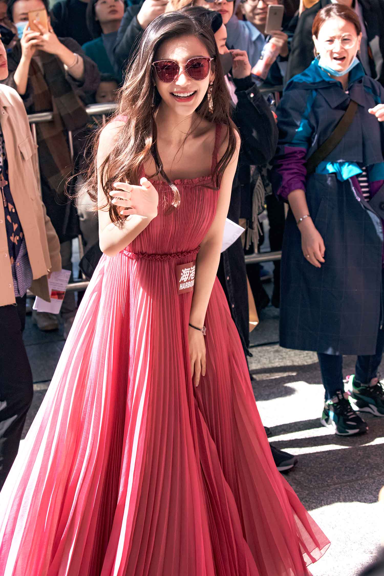 【118张/2.24G】杨颖 粉色吊带长裙