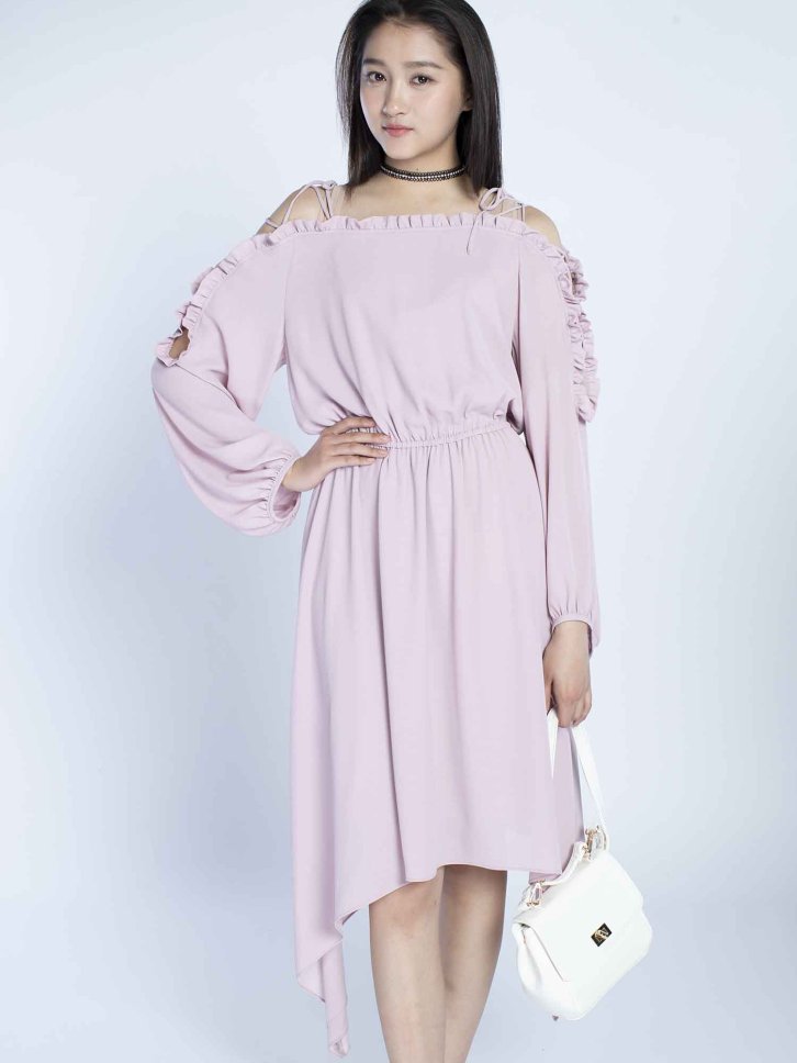 【CR2原图 26张/626m】关晓彤 粉色吊带裙