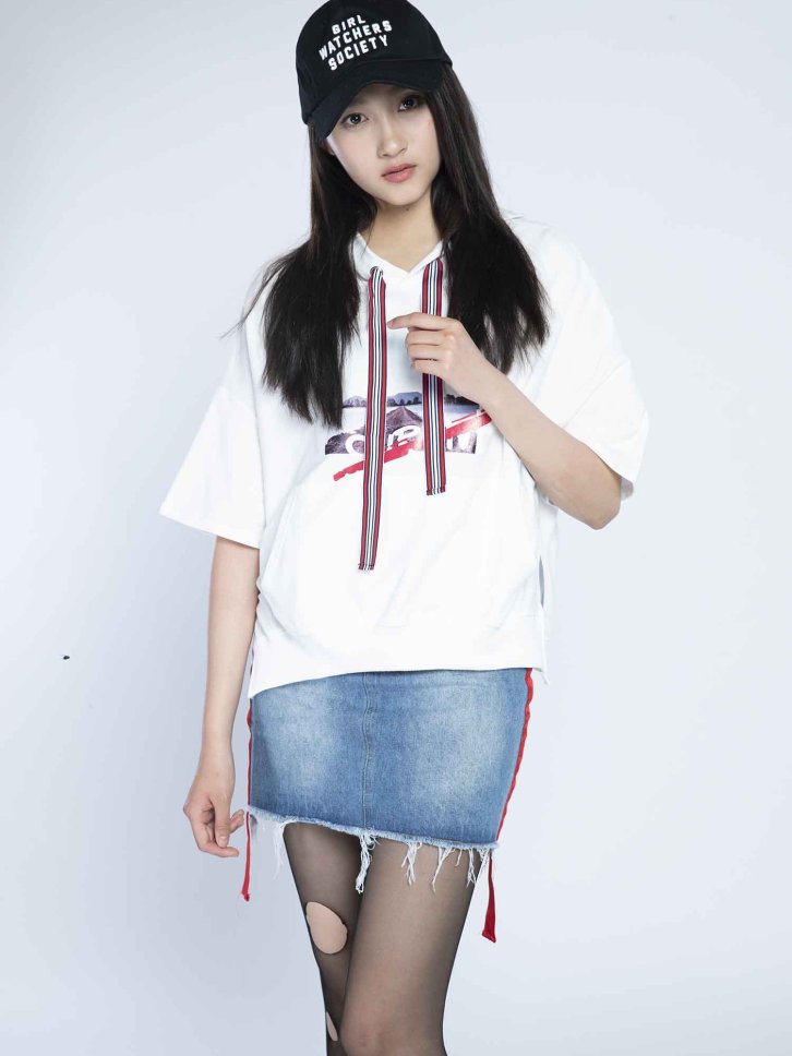 【CR2原图 34张/773m】关晓彤 破洞黑丝牛仔裙